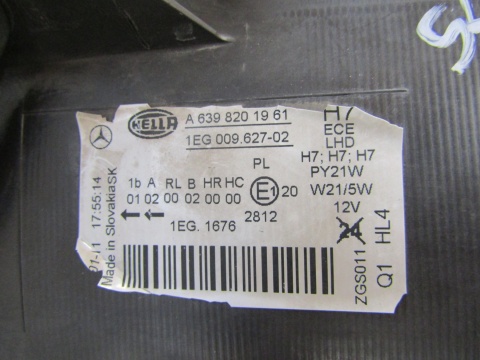 Lampa przód Mercedes Vito Viano W639 LIFT ZWYKŁA 10-14 RH PRAWA A6398201961