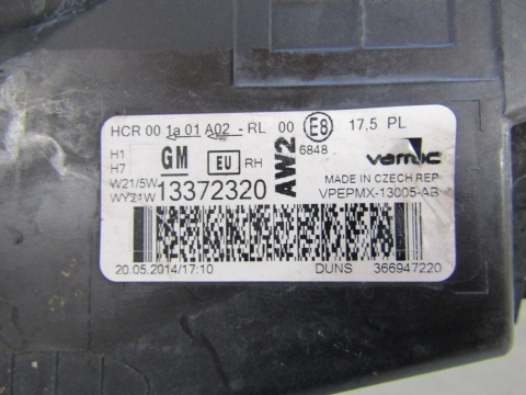 LAMPA PRZÓD OPEL MERIVA B LIFT ZWYKŁA 13-17 RH PRAWA 13372320