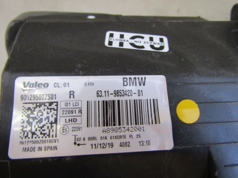 LAMPA PRZÓD BMW I3 LCI Lift FULL LED ADAPTIVE RH PRAWA 17-22 9853420