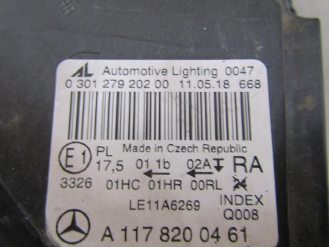 Lampa przód Mercedes CLA W117 LIFT ZWYKŁA 16-19 RH PRAWA A1178200461
