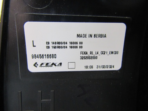 Lampa tył Citroen C3 IV ZWYKŁA Z LED 24- LH LEWA 9845616680