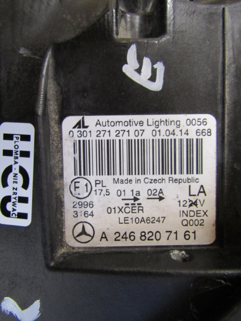 LAMPA PRZÓD MERCEDES B KLASA W246 KSENON NIE SKRĘTNY LH LEWA 11-14 A2468207161