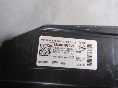 LAMPA PRZÓD OPEL MOKKA B II 2 LED 20- RH PRAWA 9834007980