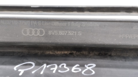 DYFUZOR ZDERZAKA TYŁ TYLNY AUDI A3 8V SEDAN LIFT S-LINE 16-20 lift