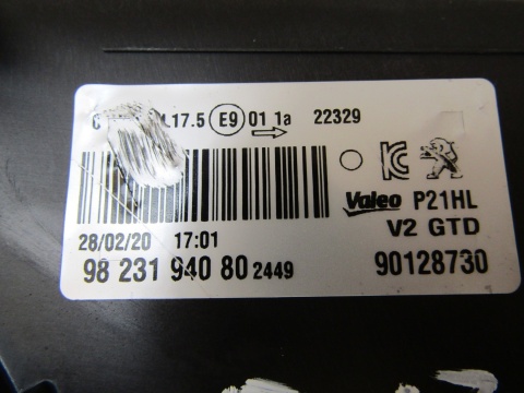 LAMPA PRZÓD PEUGEOT 208 II 2 2008 II 2 ZWYKŁA 19-23 LEWA LH 9823194080