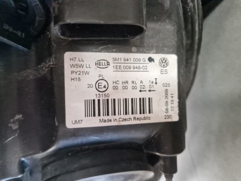 LAMPA PRZÓD VOLKSWAGEN GOLF 6 VI PLUS ZWYKŁA PRAWA RH 5M1941006G