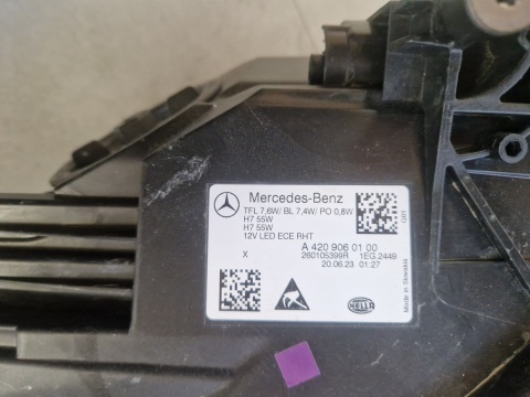 LAMPA PRZÓD MERCEDES CITAN W420 ZWYKŁA 21- RH PRAWA A4209060100