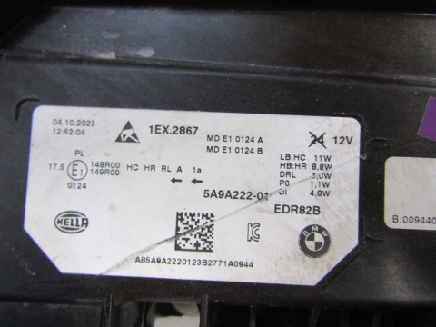 LAMPA PRZÓD BMW X1 U11 LED 22- RH PRAWA 5A9A222-01