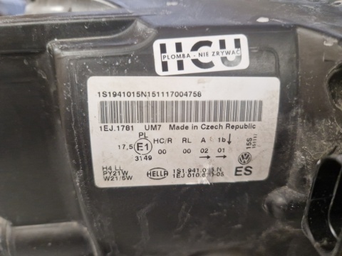 LAMPA PRZÓD VOLKSWAGEN UP 1S1 ZWYKŁA 11-16 LEWA LH 1S1941015N