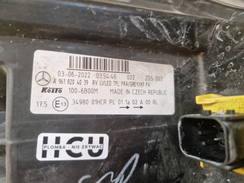 LAMPA PRZÓD MERCEDES ACTROS MP4 ZWYKŁA Z LED LH LEWA A9618204039
