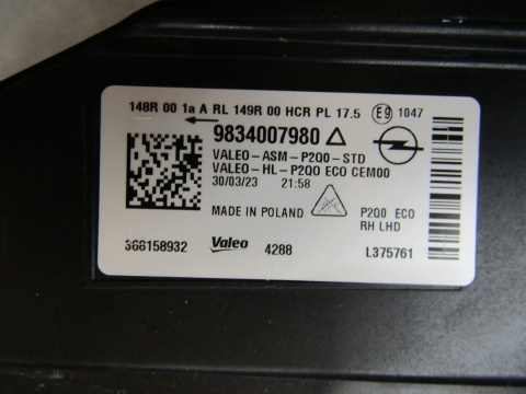 LAMPA PRZÓD OPEL MOKKA B II 2 LED 20- RH PRAWA 9834007980