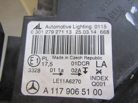 LAMPA PRZÓD MERCEDES CLA W117 KSENON NIESKRĘTNY 13-16 LH A1179065100