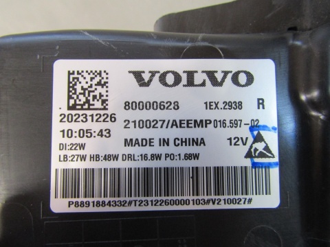 LAMPA PRZÓD LAMPA PRZÓD VOLVO EX30 EX-30 FULL LED 23- RH PRAWA 80000628