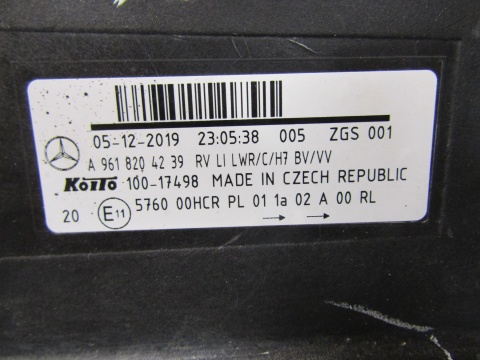 LAMPA PRZÓD MERCEDES ANTOS ZWYKŁA AROCS ACTROS LH LEWA A9618204239 11-