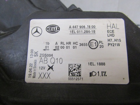 LAMPA PRZÓD MERCEDES V KLASA W447 LIFT 14-19 ZWYKŁA RH PRAWA A4479067800