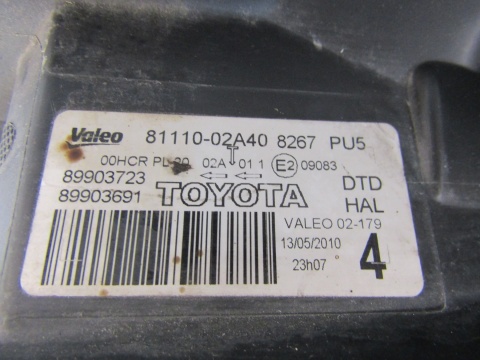 LAMPA PRZÓD TOYOTA AURIS I LIFT ZWYKŁA SOCZEWKA RH PRAWA 09-12 81110-02A40