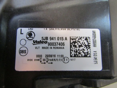 LAMPA PRZÓD SKODA RAPID KSENON 12-16 LH LEWA 5JB941015A