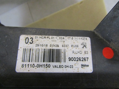 LAMPA PRZÓD PEUGEOT 108 ZWYKŁA SOCZEWKA 14- RH PRAWA 81110-0H150
