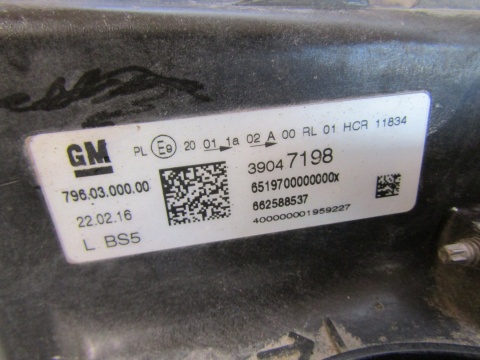 LAMPA PRZÓD OPEL ASTRA K V ZWYKŁA SOCZEWKA 15-19 LH LEWA 39047198