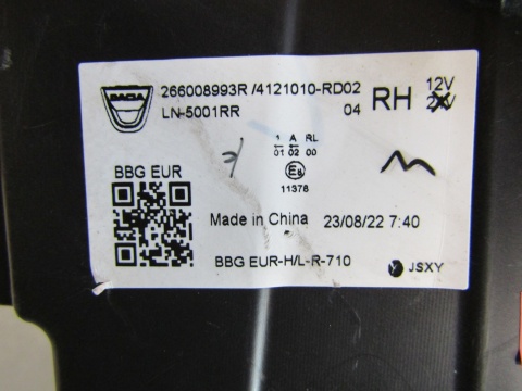LAMPA PRZÓD DACIA SPRING RH PRAWA LED 21- 266008993R