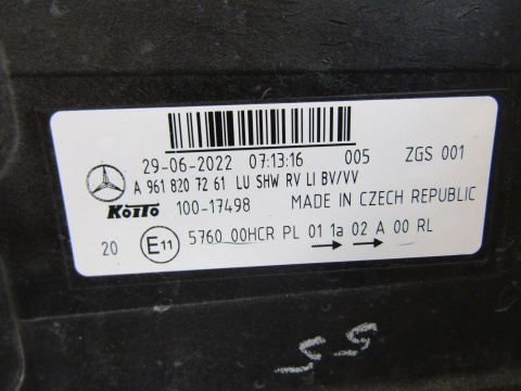 LAMPA PRZÓD MERCEDES ANTOS ZWYKŁA AROCS ACTROS LH LEWA A9618207261 11-