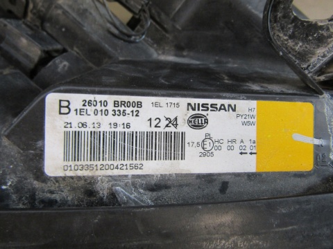 LAMPA PRZÓD NISSAN QASHQAI I J10 LIFT ZWYKŁA SOCZEWKA RH 26010BR00B