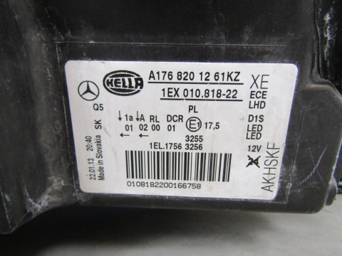 LAMPA PRZÓD MERCEDES A KLASA W176 KSENON NIESKRĘTNY 12-15 LH A1768201261KZ