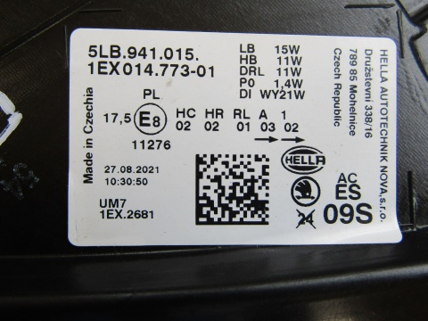 Lampa przód Skoda Enyaq LED 20- LH LEWA 5LB941015