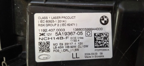 LAMPA PRZÓD BMW 4 G22 G23 G26 M3 G80 M4 G82 FULL LED LEWA LH 20-24 5A19367-05