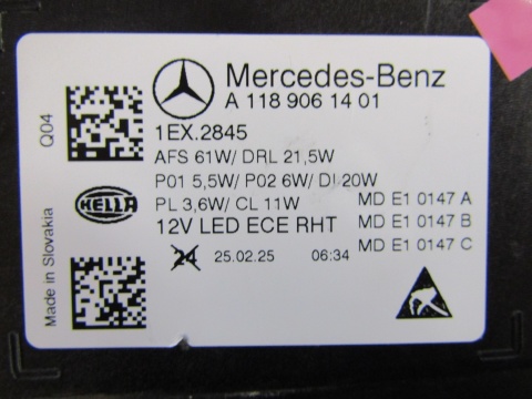 LAMPA PRZÓD MERCEDES CLA W118 LIFT MULTIBEAM 23- RH PRAWA A1189061401