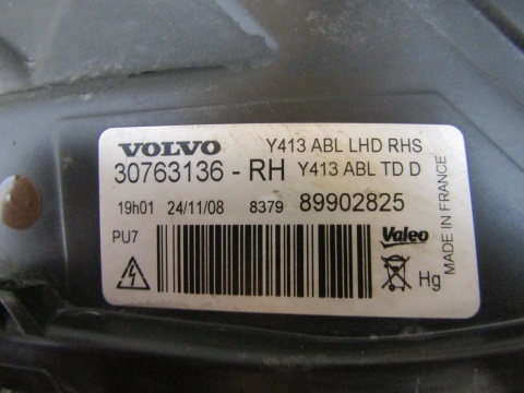 LAMPA PRZÓD VOLVO XC60 I KSENON SKRĘTNY RH PRAWY 08-13 30763136