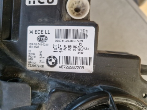LAMPA PRZÓD BMW 1 F20 F21 ZWYKŁA PRAWA RH 11-15 7229672-08