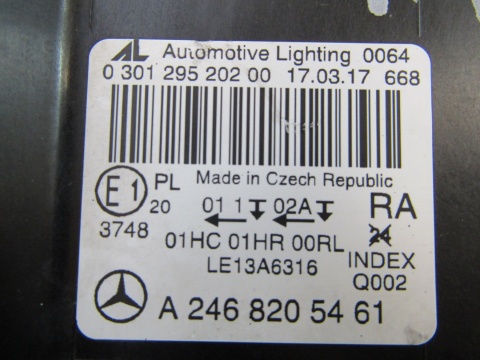 LAMPA PRZÓD MERCEDES B-KLASA W246 LIFT ZWYKŁA RH PRAWA 14-17 A2468205461
