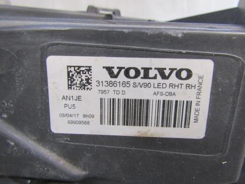 LAMPA PRZÓD VOLVO V90 S90 FULL LED ACTIVE HIGH BEAM 16- RH PRAWA 31386165