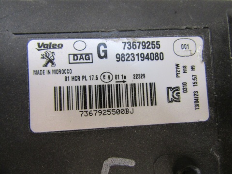 LAMPA PRZÓD PEUGEOT 208 II 2 2008 II 2 ZWYKŁA 19-23 LEWA LH 9823194080