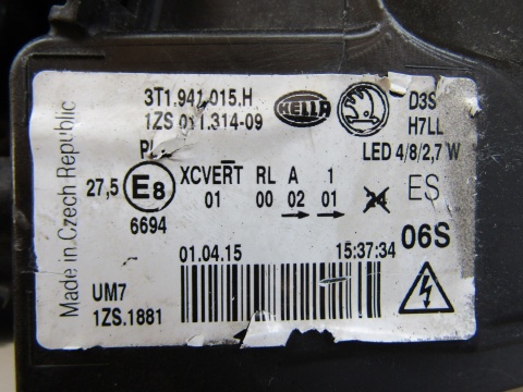 LAMPA PRZÓD SKODA SUPERB 2 II LIFT KSENON SKRĘTNY 13-15 LH 3T1941015H