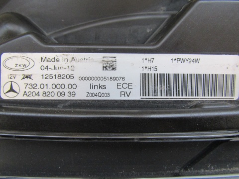 LAMPA PRZÓD MERCEDES GLK W204 204 X204 LIFT 12-15 ZWYKŁA LH LEWA A2048200939