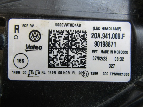 LAMPA PRZÓD VOLKSWAGEN T-ROC LIFT LED RH PRAWA 2GA941006F 21-25