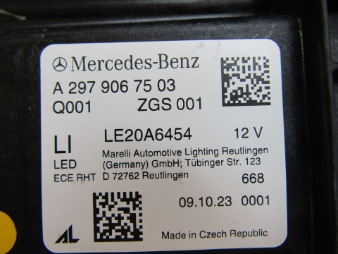 LAMPA PRZÓD MERCEDES EQS W297 DIGITAL LIGHT 21- LH LEWA A2979067503