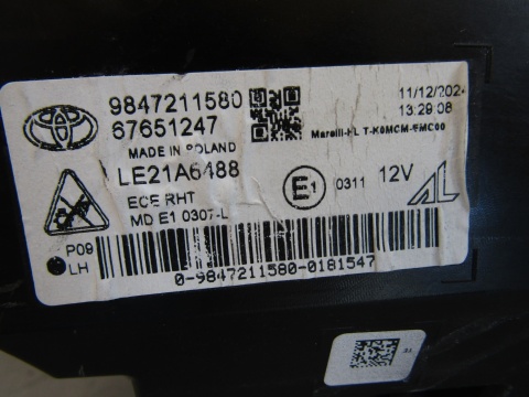 LAMPA PRZÓD TOYOTA PROACE VERSO II LIFT 24- FULL LED LH LEWA 9847211580