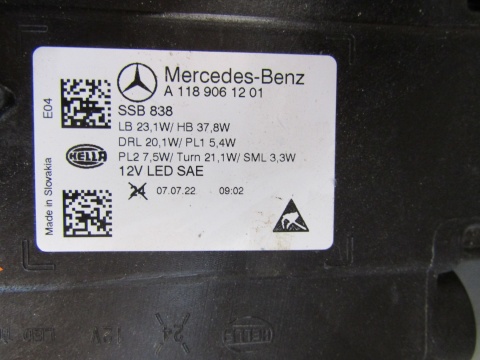 LAMPA PRZÓD MERCEDES CLA W118 LIFT FULL LED HIGH PERFORMANCE USA 23- RH A1189061201