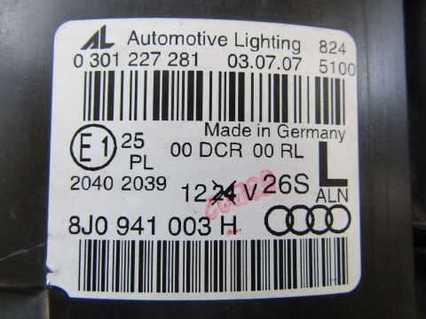 LAMPA PRZÓD AUDI TT 8J0 KSENON SKRĘTNY LH LEWA 06-14 8J0941003H