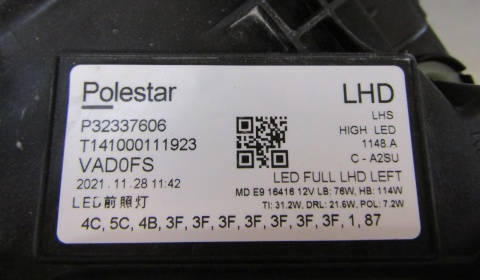 LAMPA PRZÓD POLESTAR 2 FULL LED PIXEL 20- LH LEWA P32337606