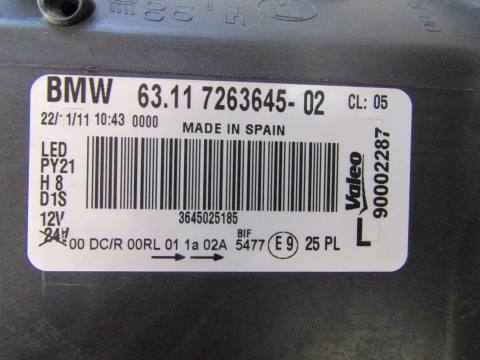 LAMPA PRZÓD BMW 1 E81 E87 E88 LIFT KSENON NIESKRĘTNY 07-11 LH LEWA 7263645-02