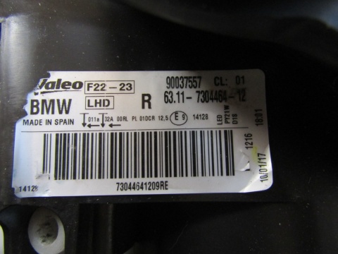 LAMPA PRZÓD BMW 2 F22 F23 KSENON NIESKRĘTNY 13-21 RH PRAWA 90037557