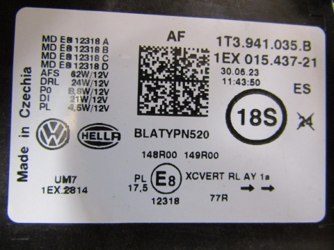 LAMPA PRZÓD VOLKSWAGEN ID BUZZ FULL LED LH LEWA IQ LIGHT 1T3941035B 22-