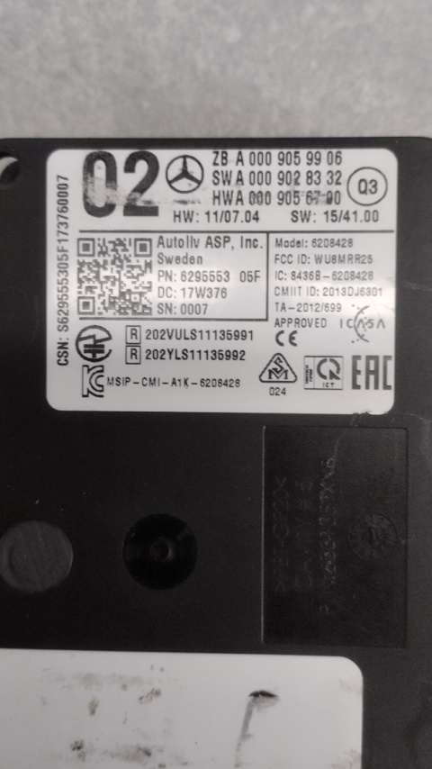 Czujnik Radar / Radar Martwego Pola Distronic Mercedes-Benz A0009059906