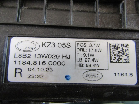 LAMPA PRZÓD LAND ROVER DEFENDER II LED RH PRAWA L8B213W029HJ 20-