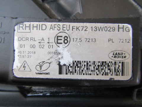 LAMPA PRZÓD LAND ROVER DISCOVERY SPORT L550 KSENON SKRĘTNY RH PRAWA 15-19 FK7213W029HG