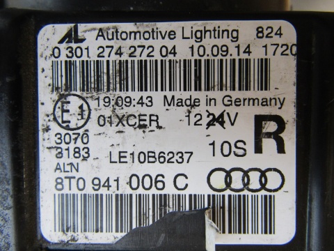 LAMPA PRZÓD AUDI A5 8T0 LIFT KSENON NIESKRĘTNY + LED 11-16 RH PRAWA 8T0941006C